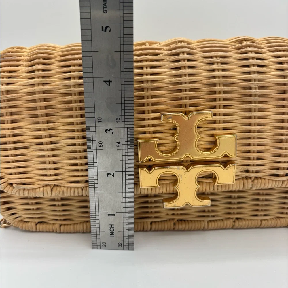 Gold Eleanor Wicker Clutch by:Tory Burch - Picture 2 of 11
